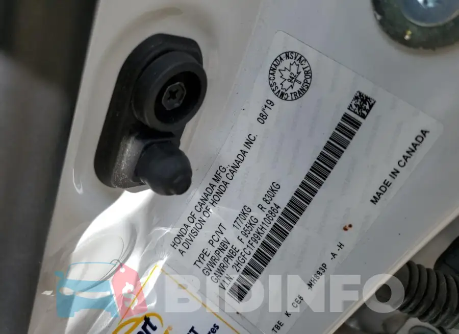 2HGFC1F99KH106864 Photo# 12