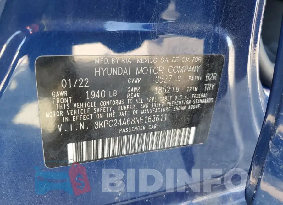 3KPC24A68NE163611 Photo# 12
