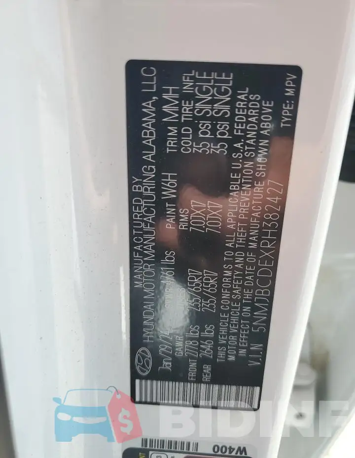 5NMJBCDEXRH382427 Photo# 14