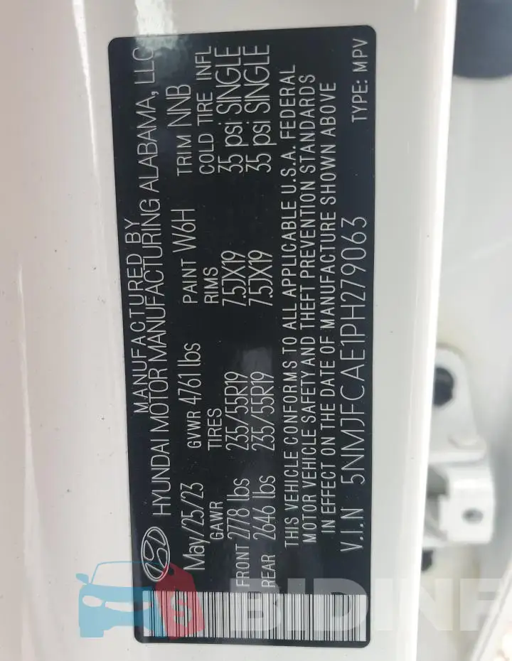5NMJFCAE1PH279063 Photo# 14
