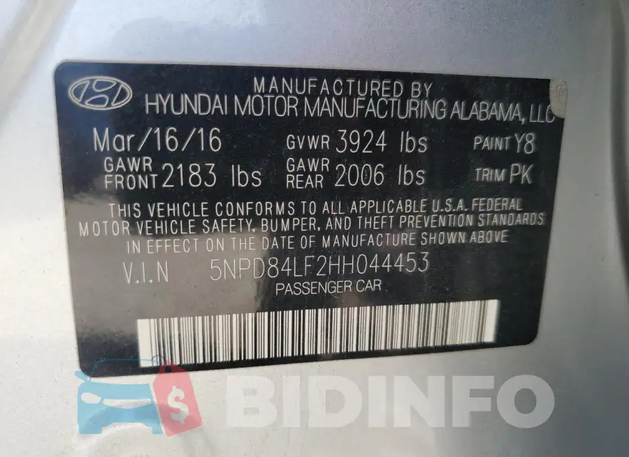 5NPD84LF2HH044453 Photo# 13