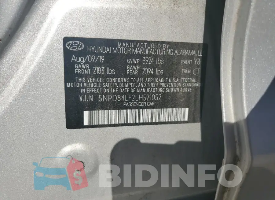 5NPD84LF2LH521052 Photo# 12