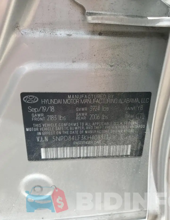 5NPD84LF3KH408371 Photo# 12