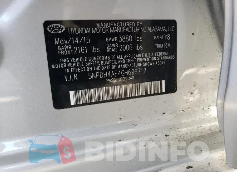 5NPDH4AE4GH696712 Photo# 12
