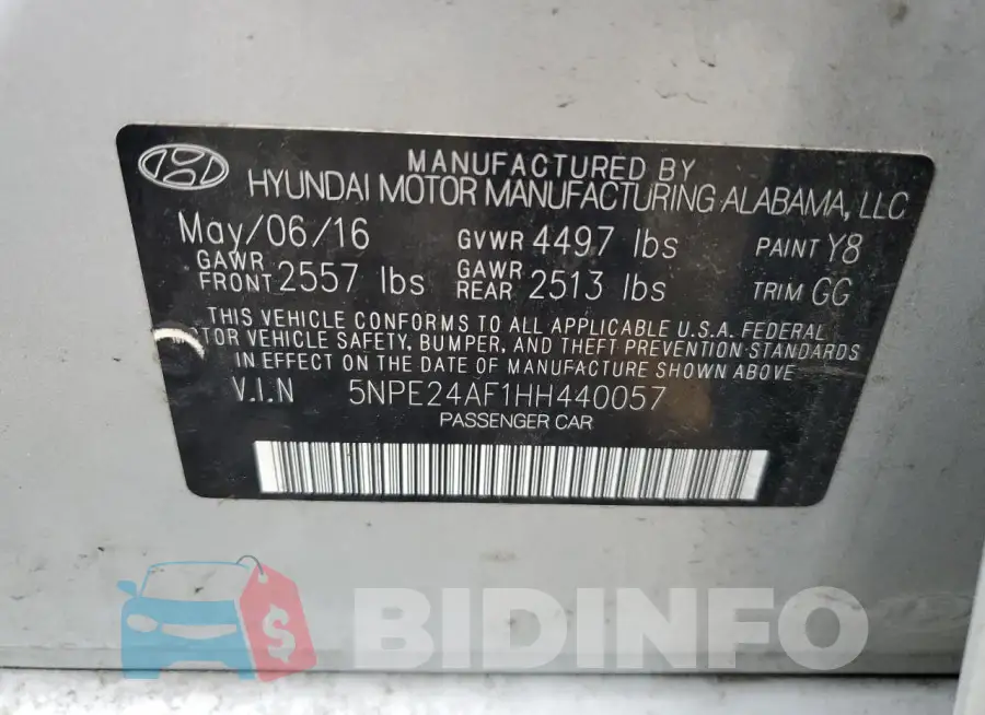 5NPE24AF1HH440057 Photo# 12