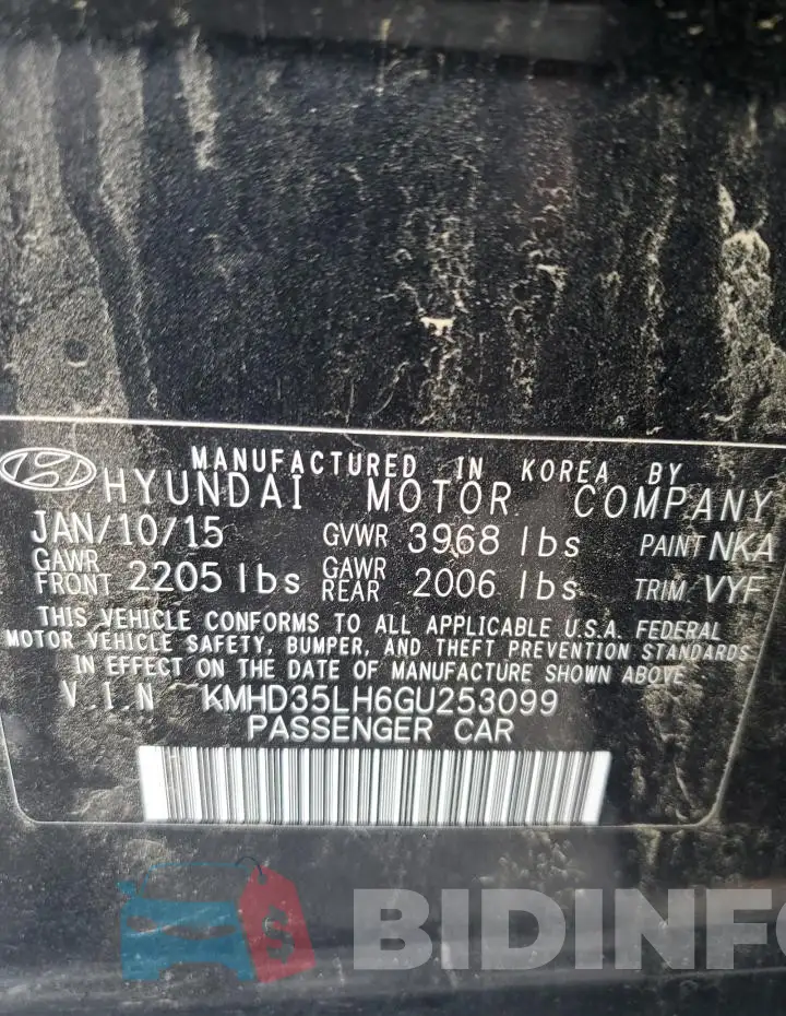 KMHD35LH6GU253099 Photo# 12