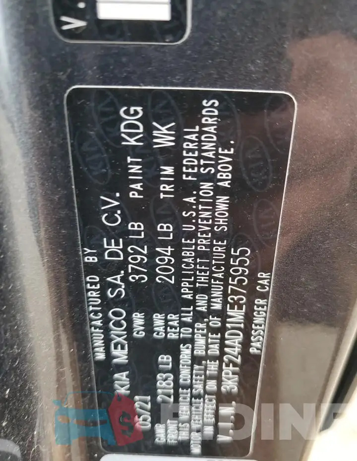 3KPF24AD1ME375955 Photo# 12
