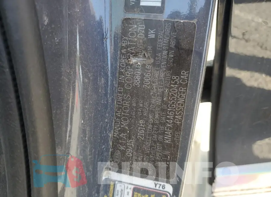 KNAFX4A61G5520458 Photo# 12