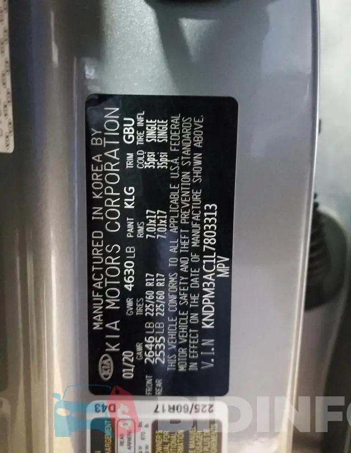 KNDPM3AC1L7803313 Photo# 13