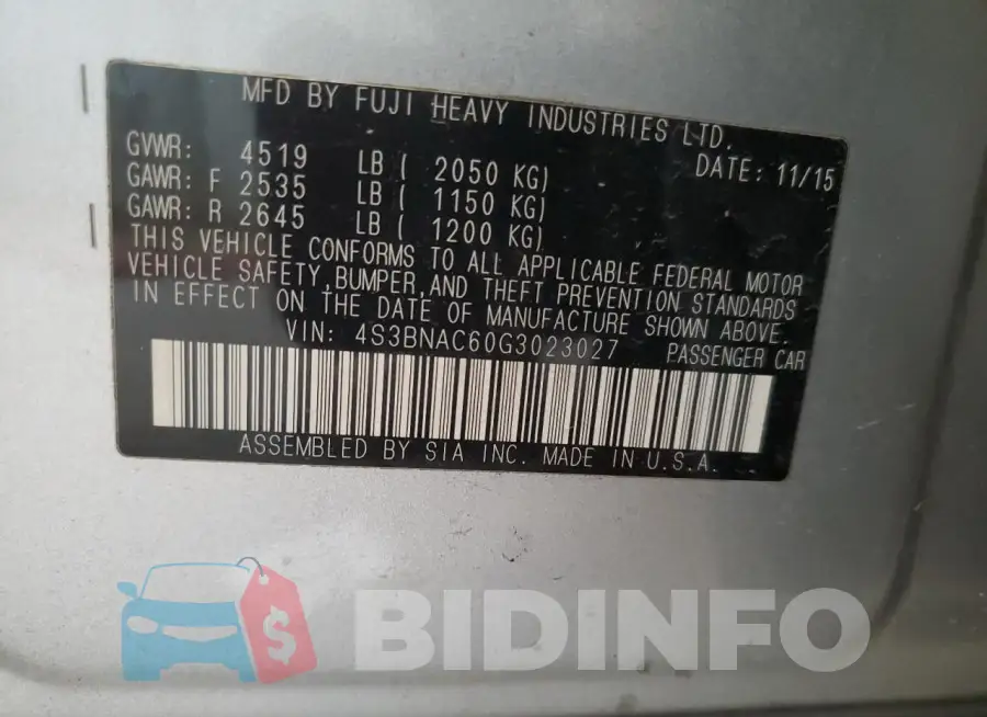 4S3BNAC60G3023027 Photo# 13