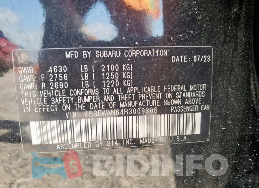4S3BWAN64R3009306 Photo# 12