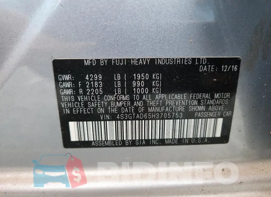 4S3GTAD65H3705753 Photo# 13