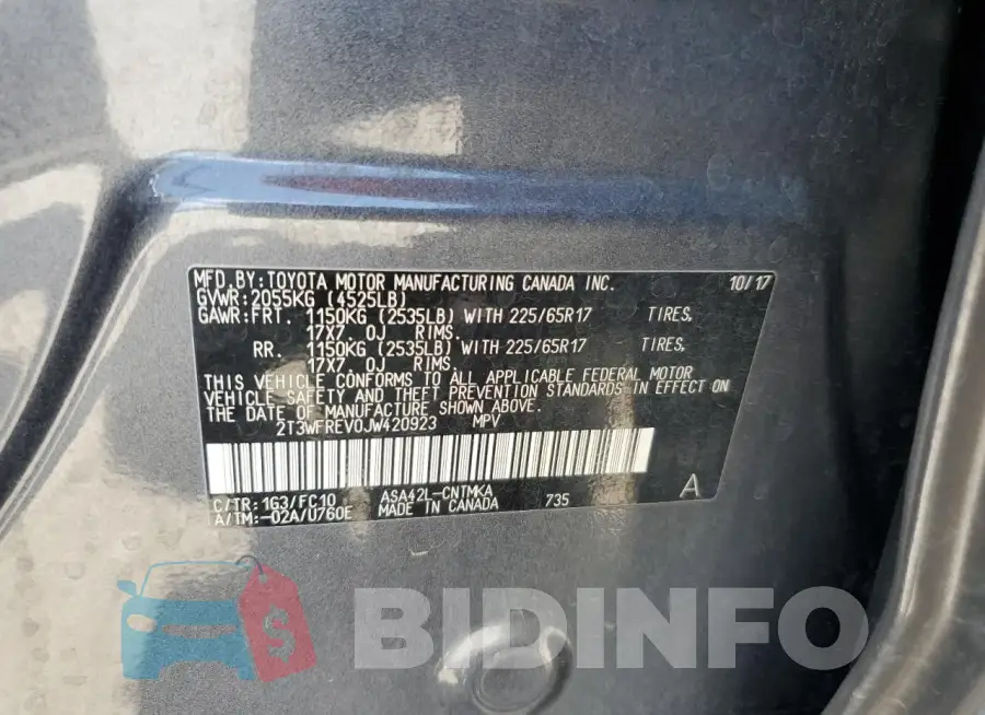 2T3WFREV0JW420923 Photo# 13