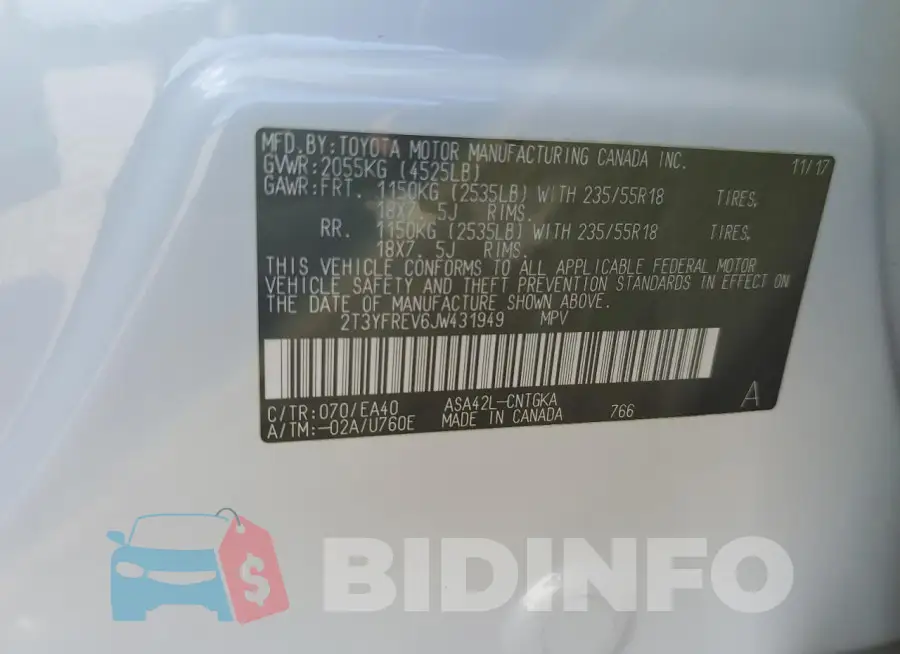 2T3YFREV6JW431949 Photo# 13