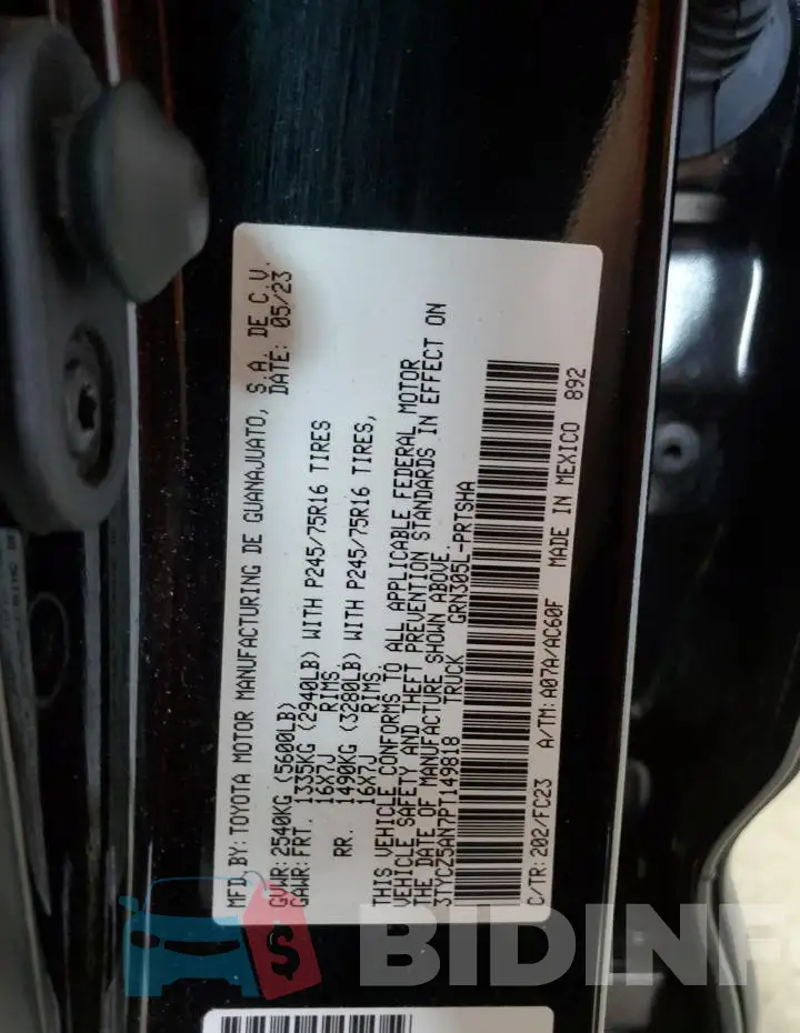 3TYCZ5AN7PT149818 Photo# 12