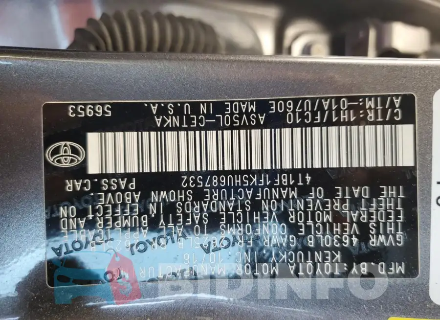 4T1BF1FK5HU687532 Photo# 12