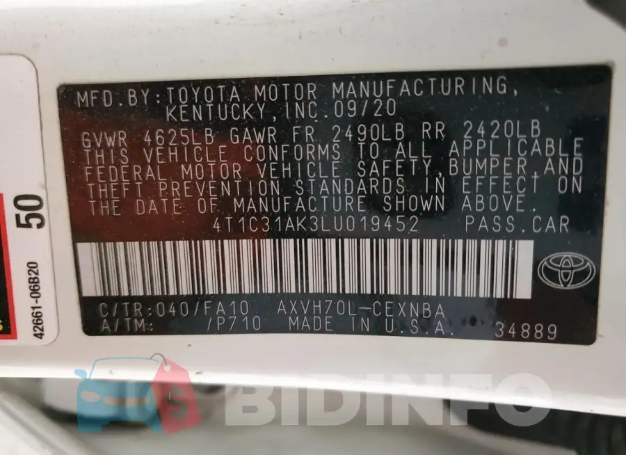 4T1C31AK3LU019452 Photo# 13