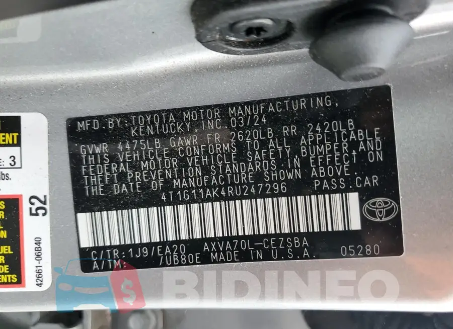 4T1G11AK4RU247296 Photo# 12