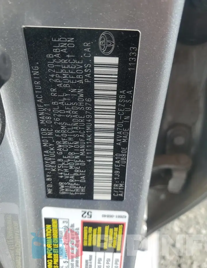 4T1T11AK1MU497876 Photo# 12