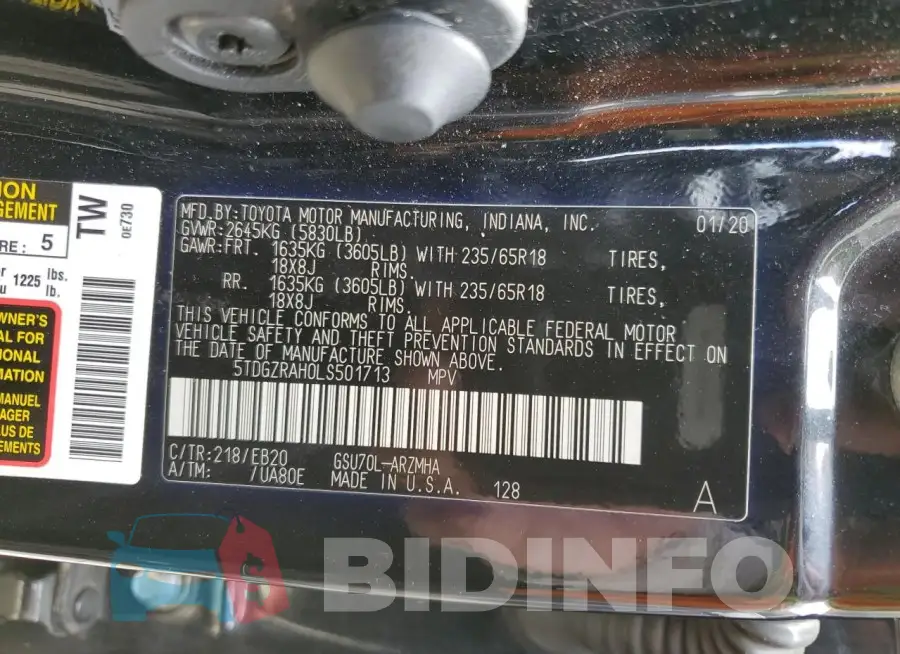 5TDGZRAH0LS501713 Photo# 14