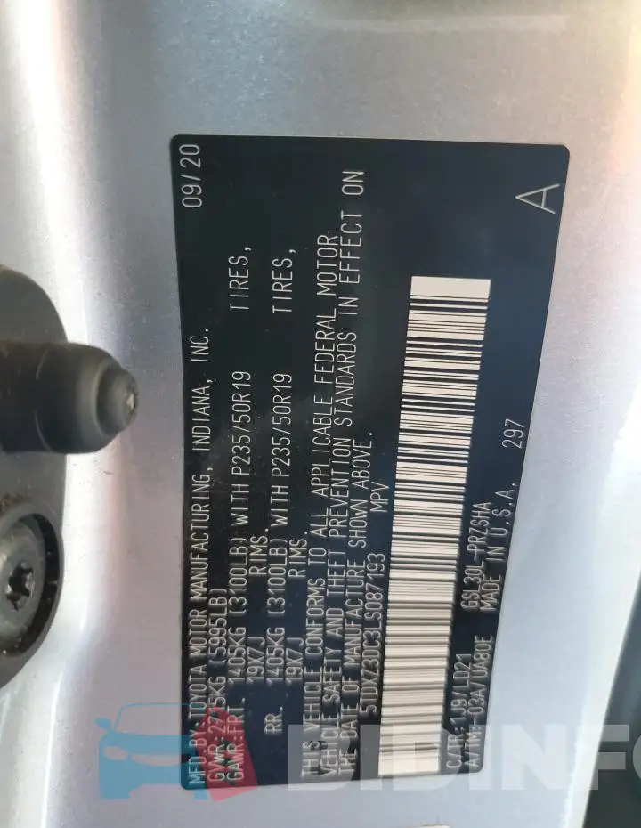 5TDXZ3DC3LS087193 Photo# 14