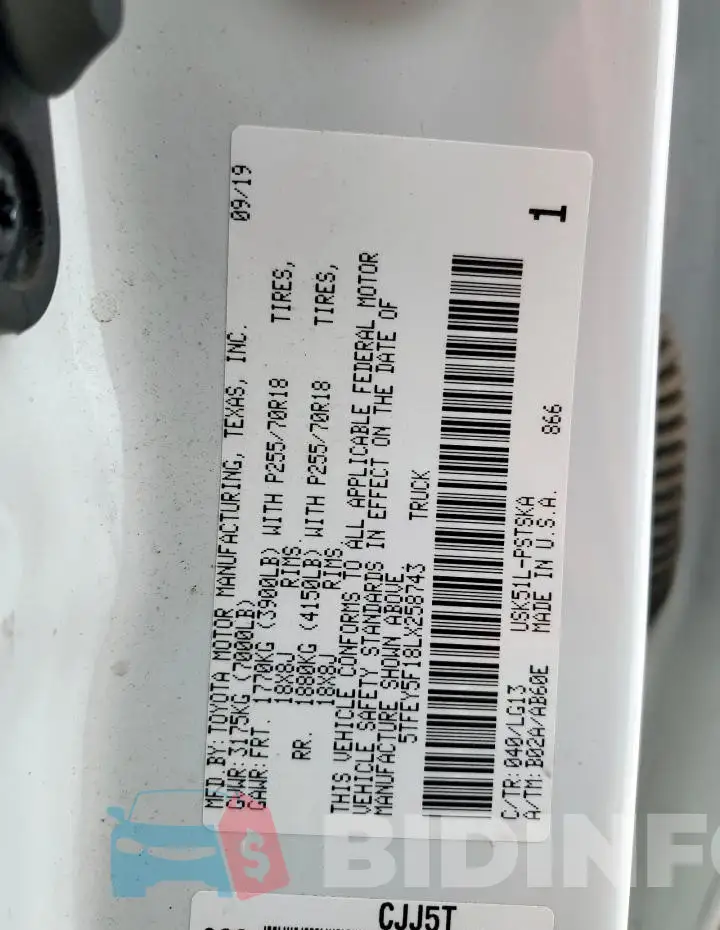 5TFEY5F18LX258743 Photo# 12