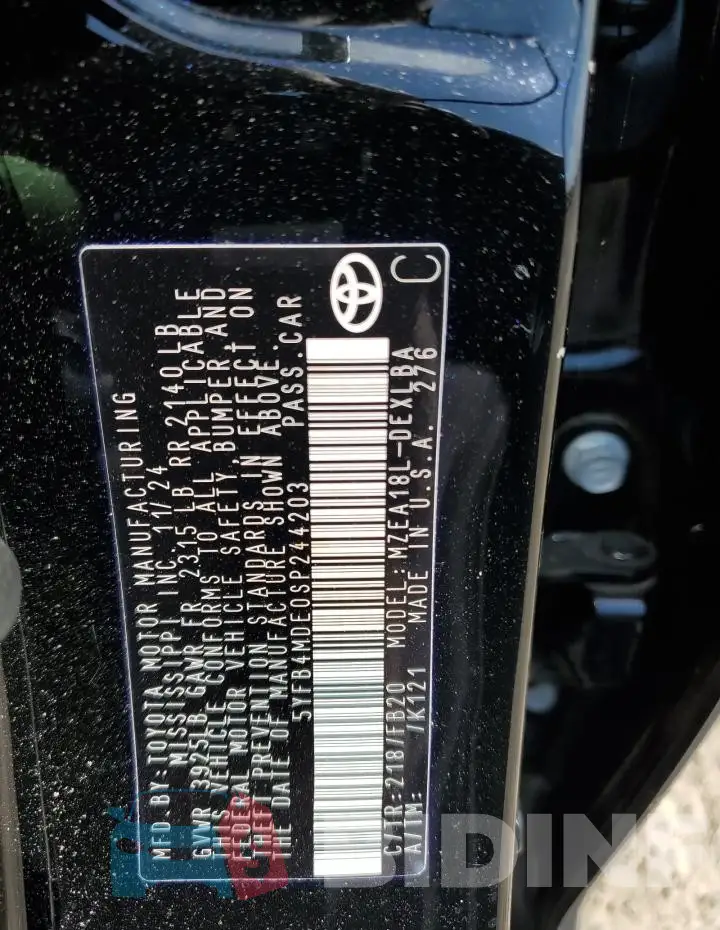 5YFB4MDE0SP244203 Photo# 12