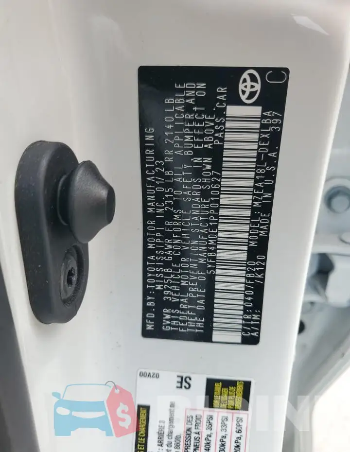 5YFB4MDE1PP010627 Photo# 12