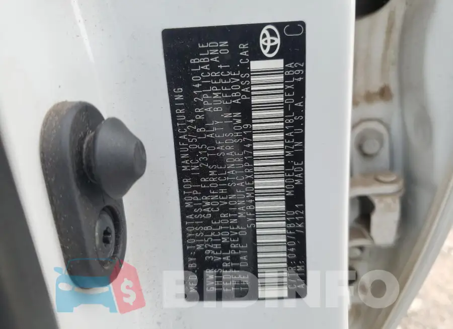 5YFB4MDEXRP174719 Photo# 12