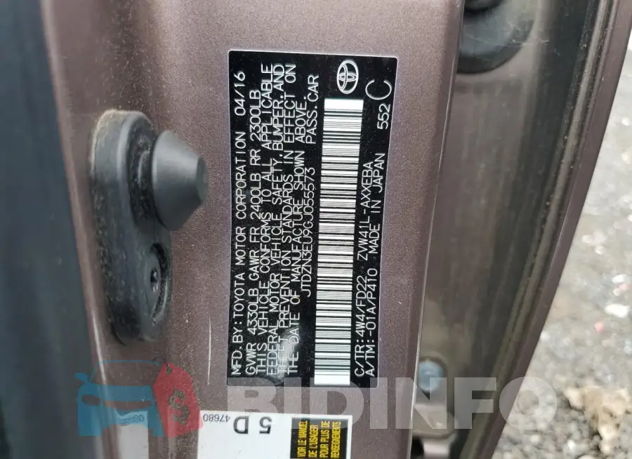 JTDZN3EU9GJ055573 Photo# 12