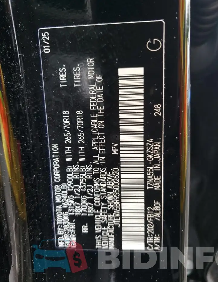 JTEVA5BR9S5002620 Photo# 13