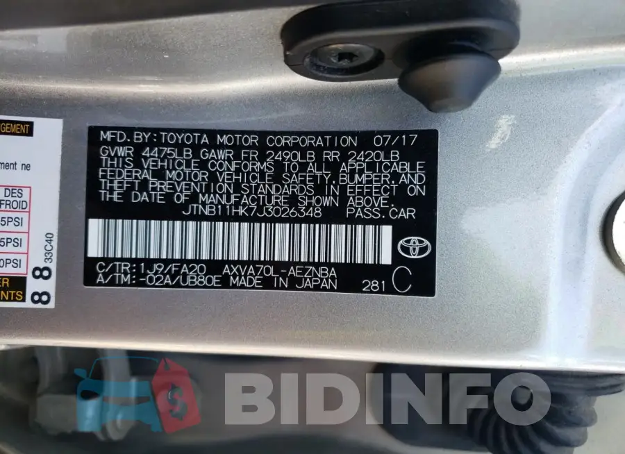 JTNB11HK7J3026348 Photo# 12