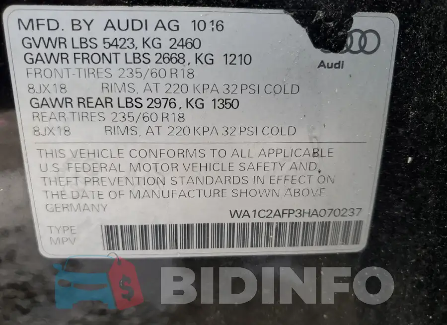 WA1C2AFP3HA070237 Photo# 13