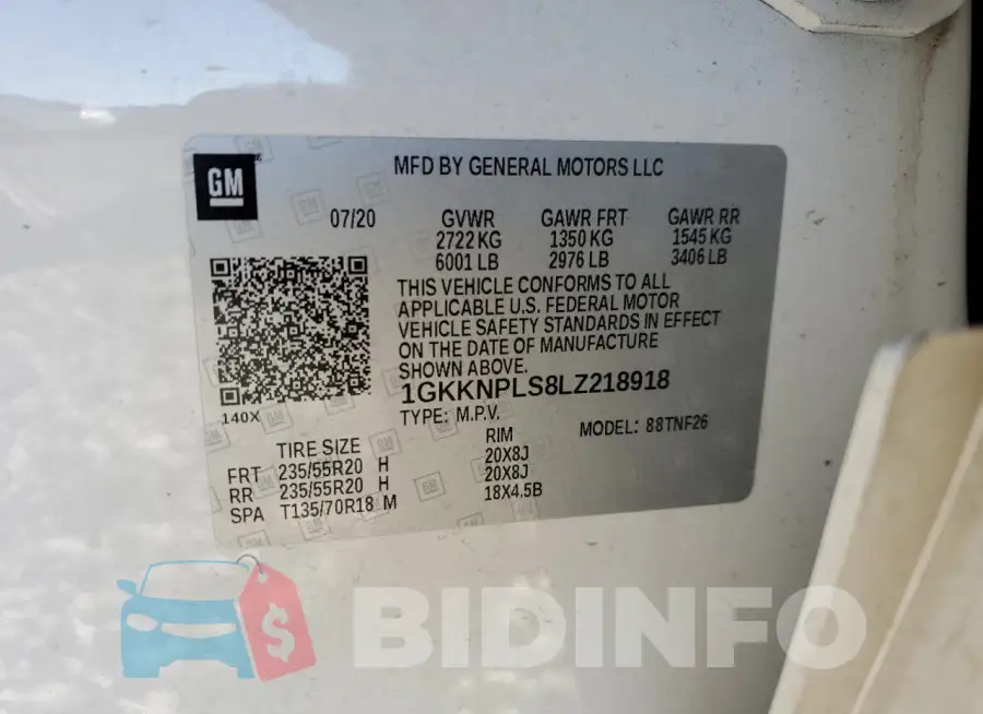 1GKKNPLS8LZ218918 Photo# 14