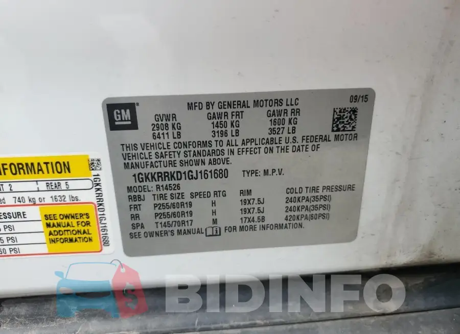 1GKKRRKD1GJ161680 Photo# 12