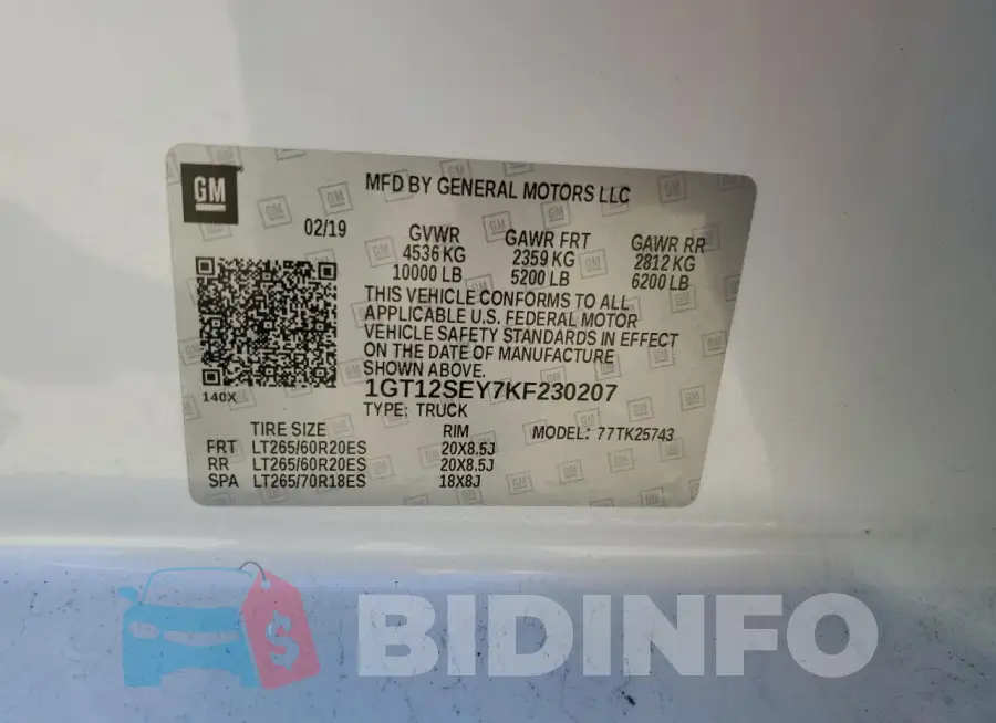 1GT12SEY7KF230207 Photo# 12