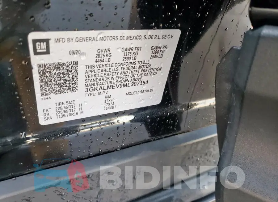 3GKALMEV9ML307154 Photo# 14