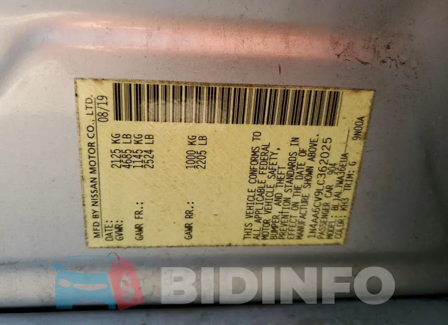 1N4AA6CV9LC362025 Photo# 13