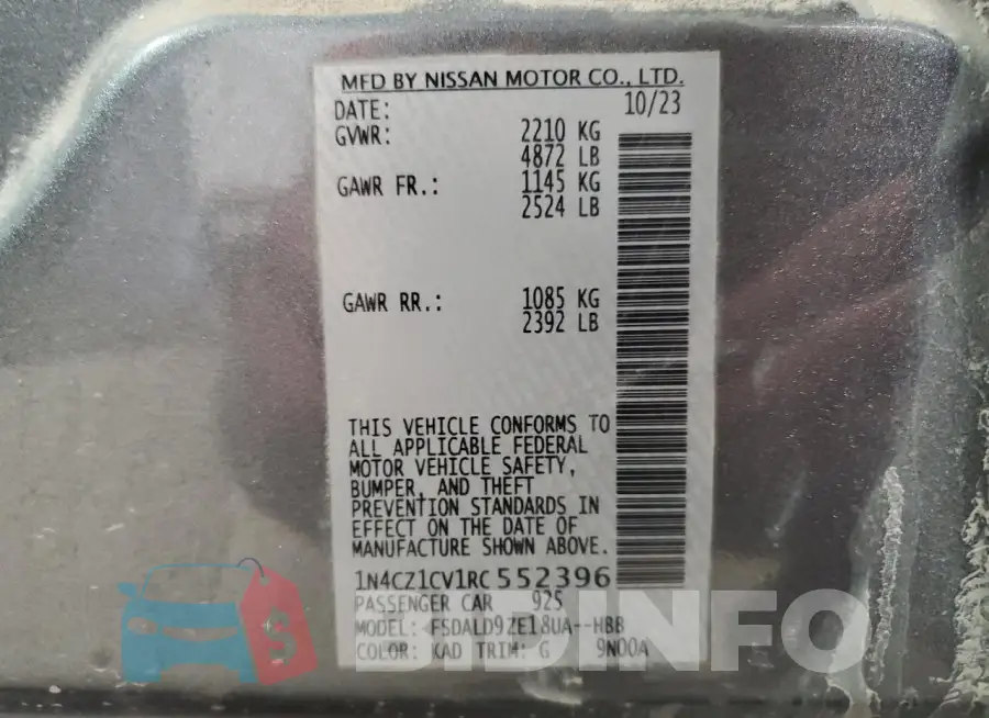 1N4CZ1CV1RC552396 Photo# 14