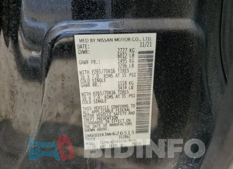 1N6ED1EK3NN626515 Photo# 12