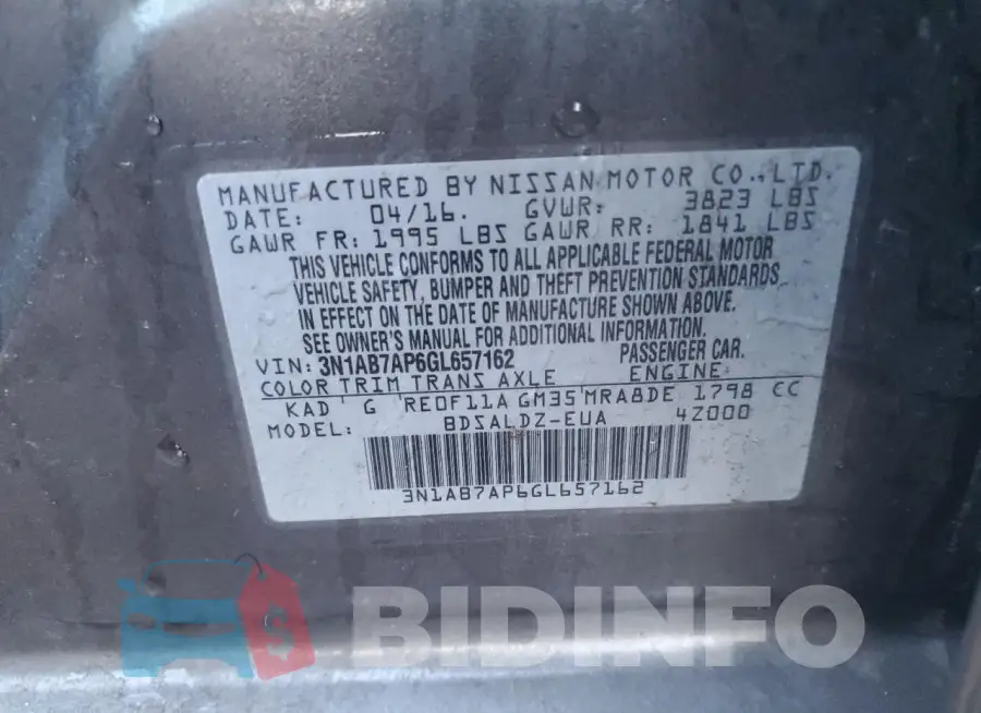 3N1AB7AP6GL657162 Photo# 12