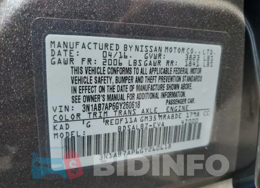 3N1AB7AP6GY260618 Photo# 12