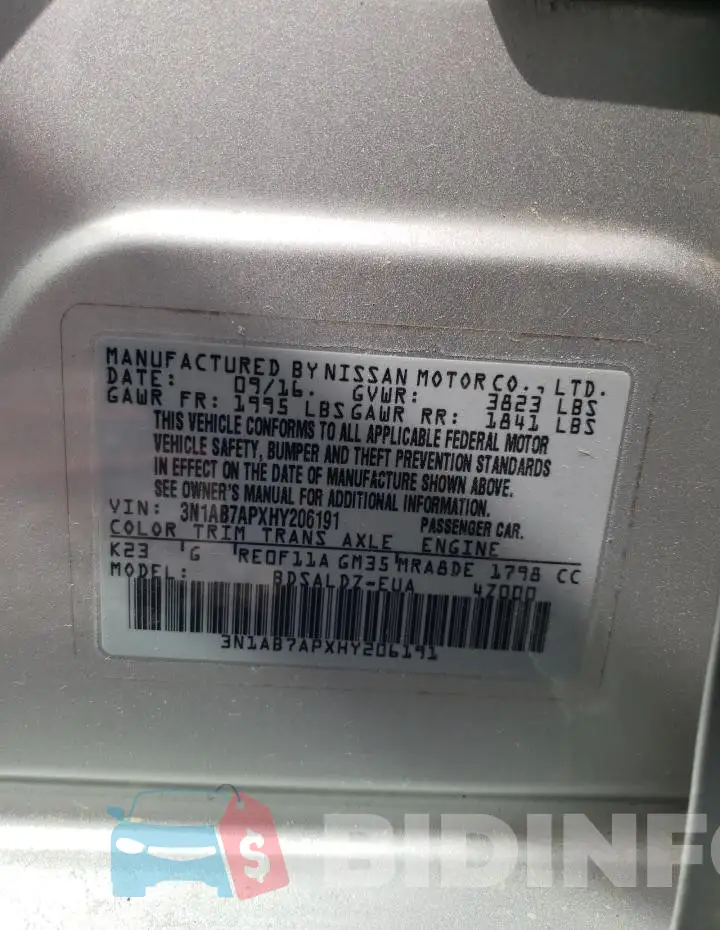 3N1AB7APXHY206191 Photo# 12