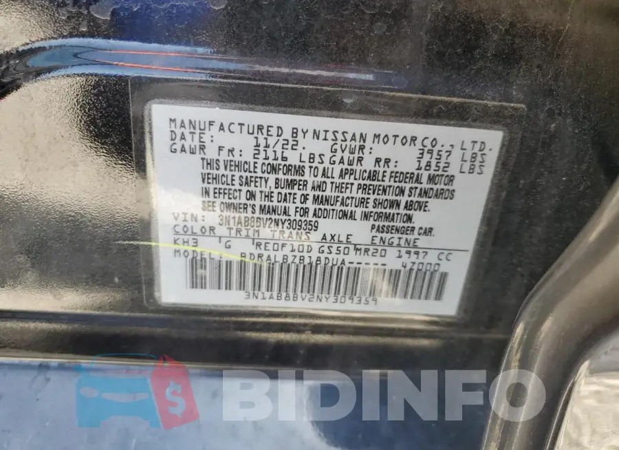 3N1AB8BV2NY309359 Photo# 12