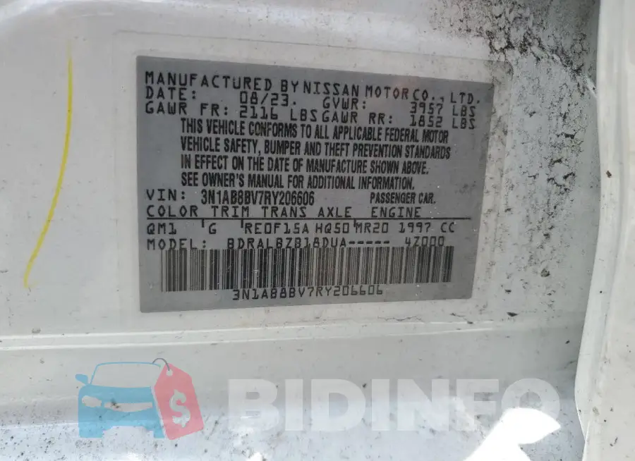 3N1AB8BV7RY206606 Photo# 13