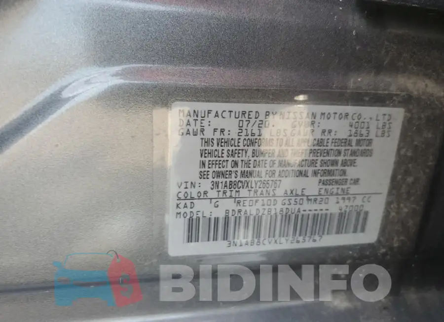 3N1AB8CVXLY265767 Photo# 12