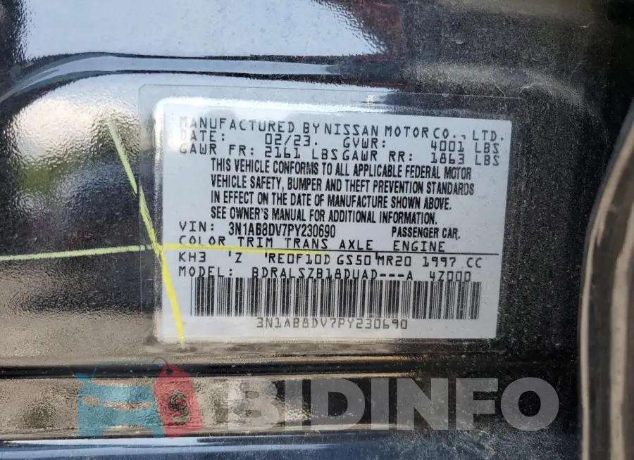 3N1AB8DV7PY230690 Photo# 12