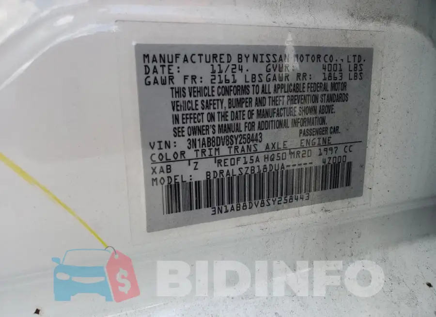 3N1AB8DV8SY258443 Photo# 12