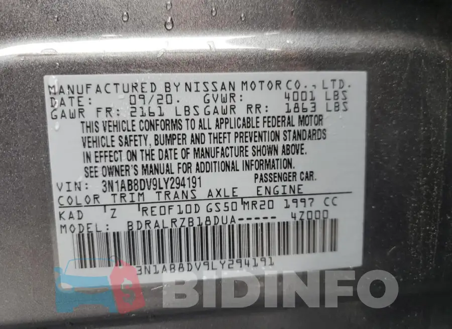 3N1AB8DV9LY294191 Photo# 12