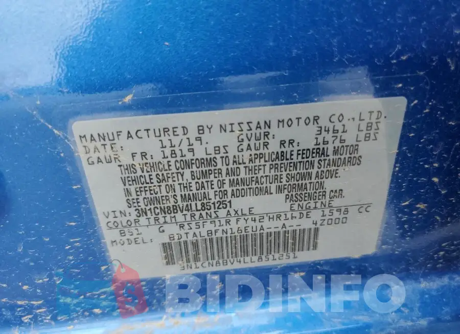 3N1CN8BV4LL851251 Photo# 13